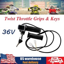 36V Universal Twist Throttle Grips With 2 Keys For Electric Scooter E-Bike ATV