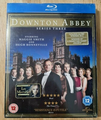 DOWNTON ABBEY SERIES THREE BLU-RAY + SLIP COVER NEW & SEALED SERIES 3