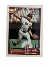 Excellent: Vintage 1991 topps Mike Fetters California Angels Trading Card
