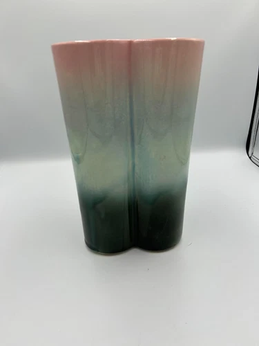 Hull Ombre Pink to Green Tri-Lobe Vase # 110