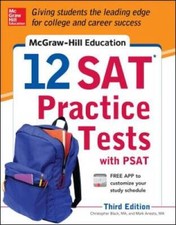 McGraw-Hill Education 12 SAT Practice Tests with PSAT, 3rd Edition - ACCEPTABLE
