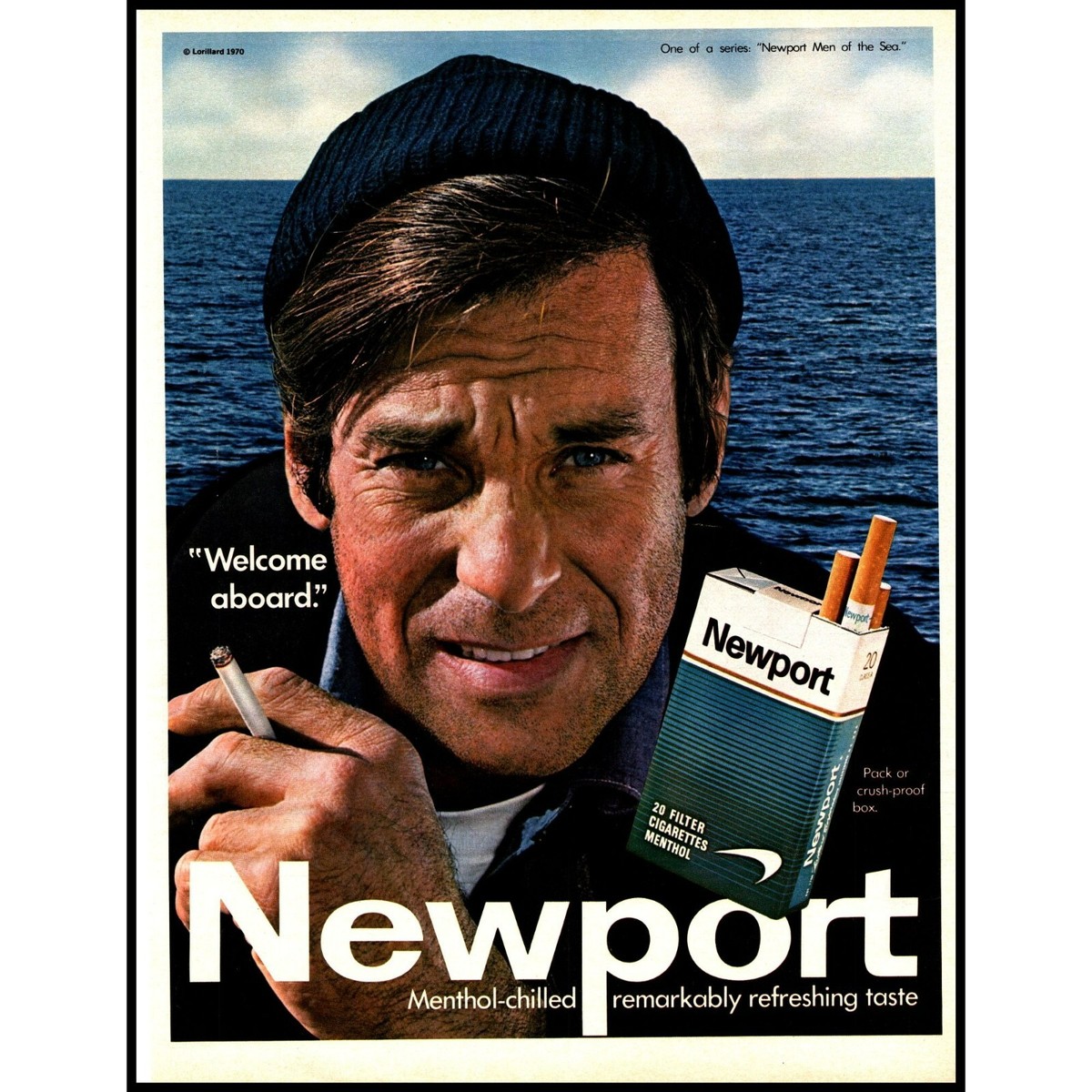 1970 Newport Cigarettes Men of the Sea Vintage Print Ad Nautical Wall Art  10x13