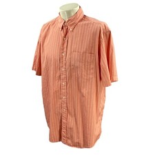 Ralph Lauren Polo Men's Classic Fit Short Sleeve Orange Stripe Shirt Large