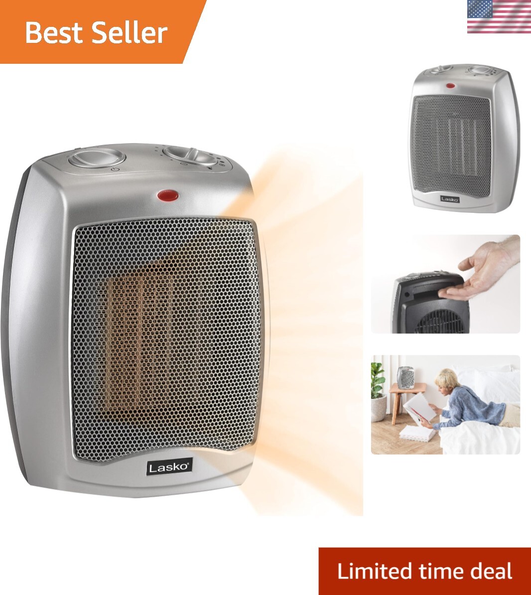 Quiet & Efficient Space Heater with Adjustable Settings for