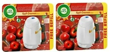 2 PACK Air Wick Essential Oils Mist Diffuser + refills Apple Cinnamon Medley