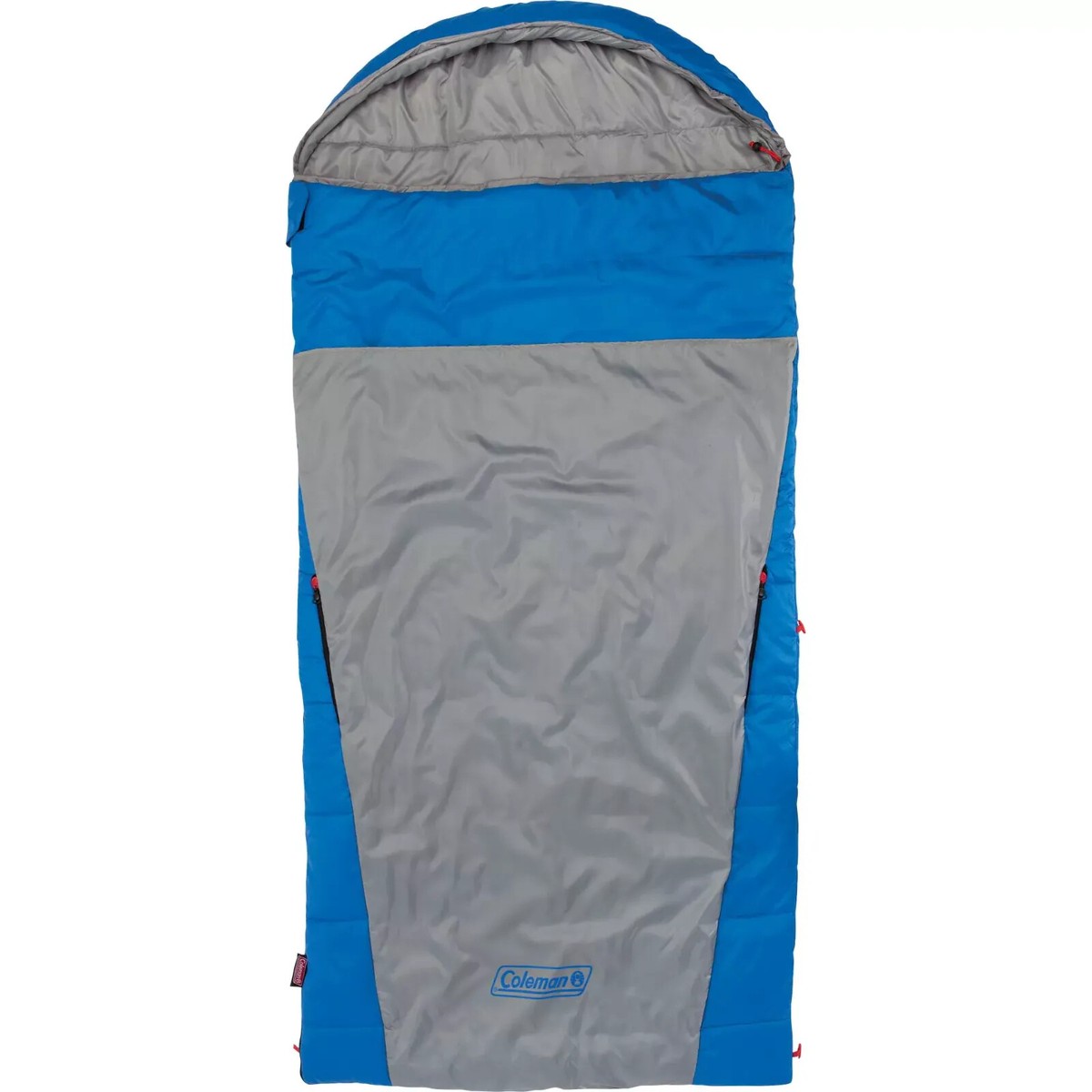 Great Deal Coleman 2-in-1 Sleeping Bag Royal Blue and Gray Zip