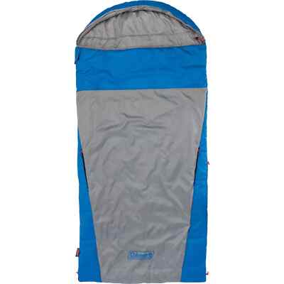 Great Deal Coleman 2-in-1 Sleeping Bag Royal Blue and Gray Zip