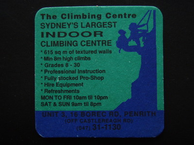 THE CLIMBING CENTRE SYDNEY'S LARGEST INDOOR 16 BOREC PENRITH 047 311130 COASTER