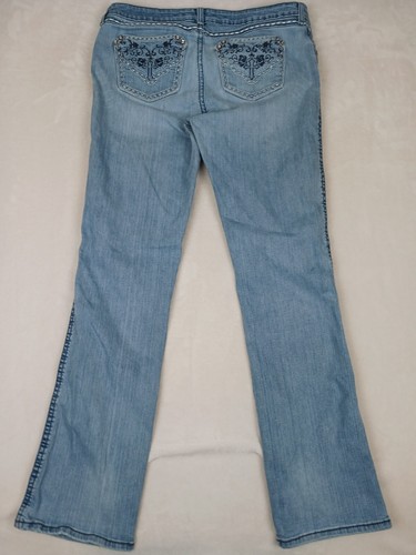 Jeans donna Wrangler Rock 47 34x34 (37x33) ricamo vita ultra bassa bootcut - Foto 6 di 10