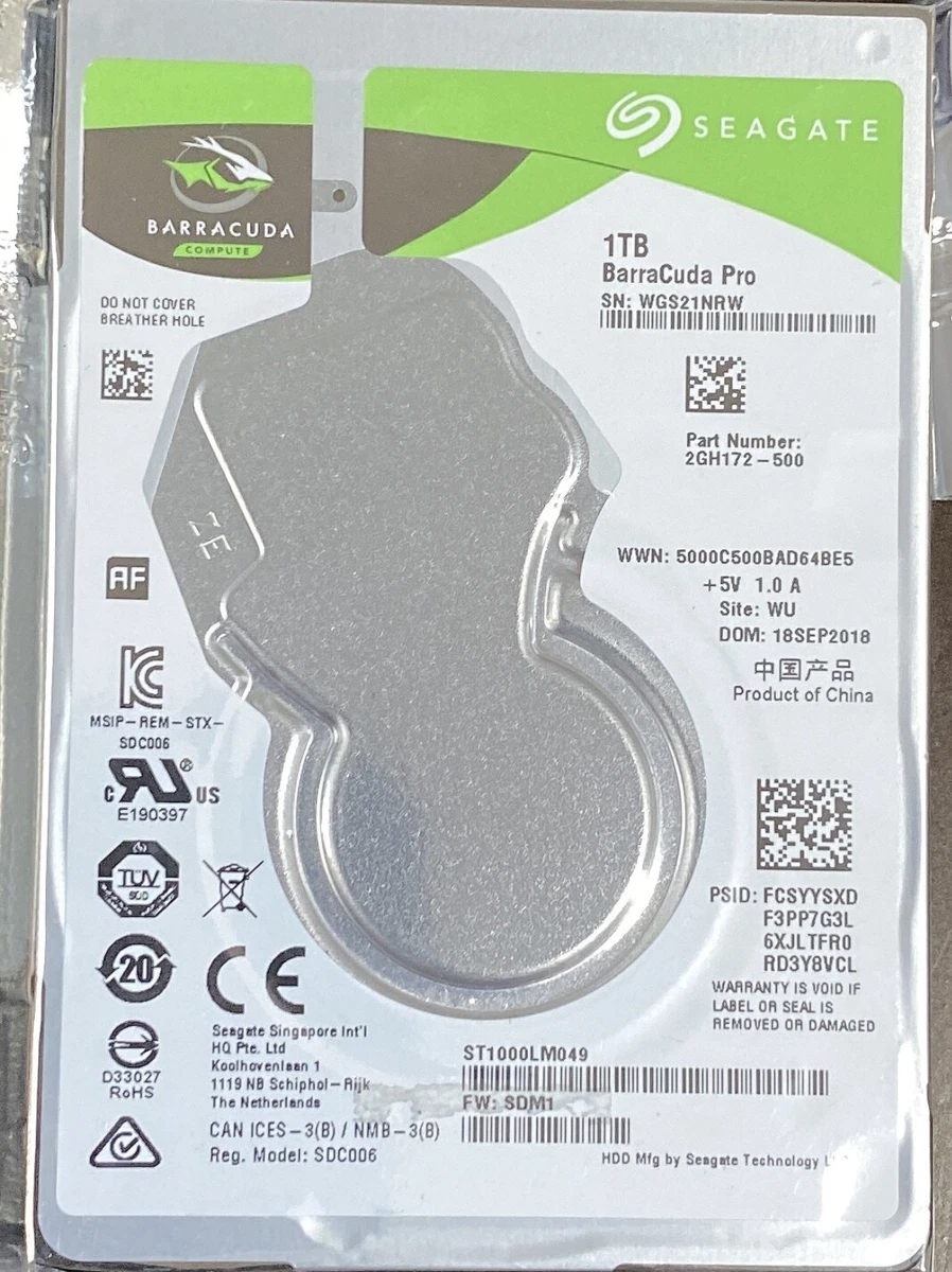 New Seagate Barracuda Pro 1 TB Internal 7200 rpm 2.5