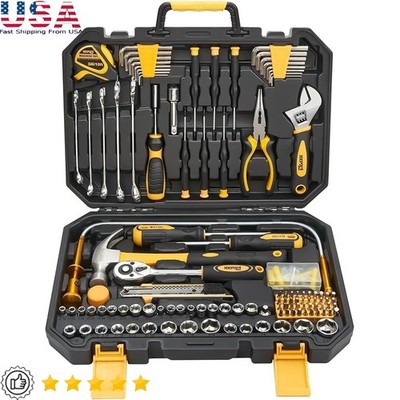 159 Piece Comprehensive Tool Kit Home Repairs DIY Tasks W/ Rugged Storage Box US