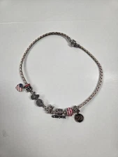 Pandora Choker Braided Chain Rope American USA Princess Cruise Charms Necklace