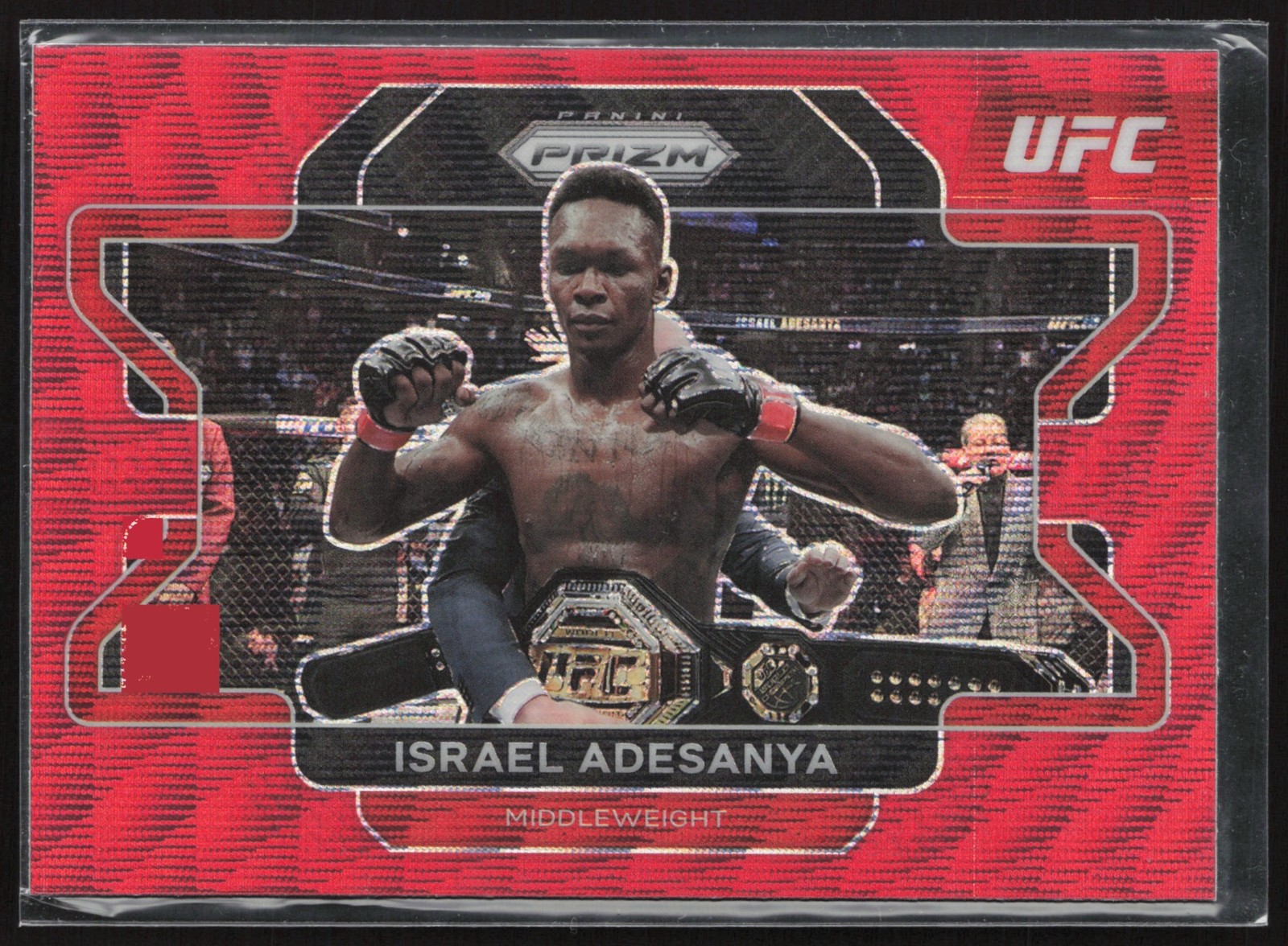 2022 Panini Prizm UFC Israel Adesanya Ruby Wave #23