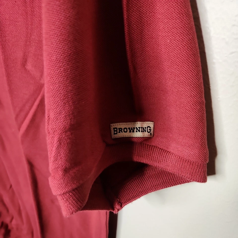 Camisa Polo Browning Niños Jóvenes Performance Manga Corta Roja Grande Nueva con Etiquetas Foto 3 de 4