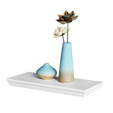 8" Deep Floating Shelves Wall Mounted Shelf White, 16inch 