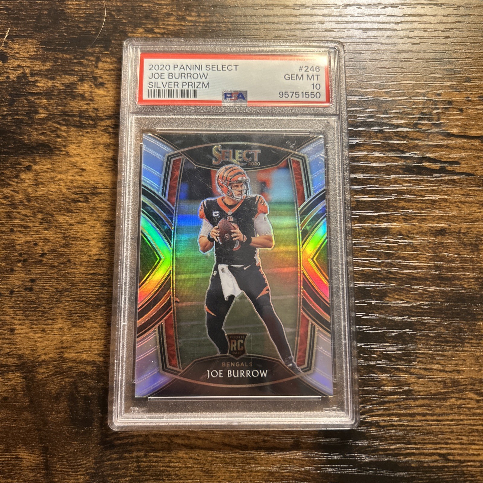 2020 Panini Select - Club Level Joe Burrow #246 Silver Prizm (RC) PSA 10
