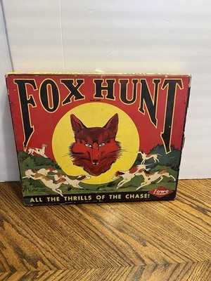 Vtg Antique 1930s E.S. Lowe Co Fox Hunt Board Game 