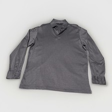 Hart Schaffner Marx Mens Long Sleeve Polo Shirt Gray Men  s Size M