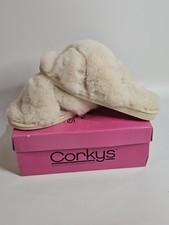 Corkys Slumber Footwear Women Cuddle Up Slipper Cream Sz 10, 9, 7, 6