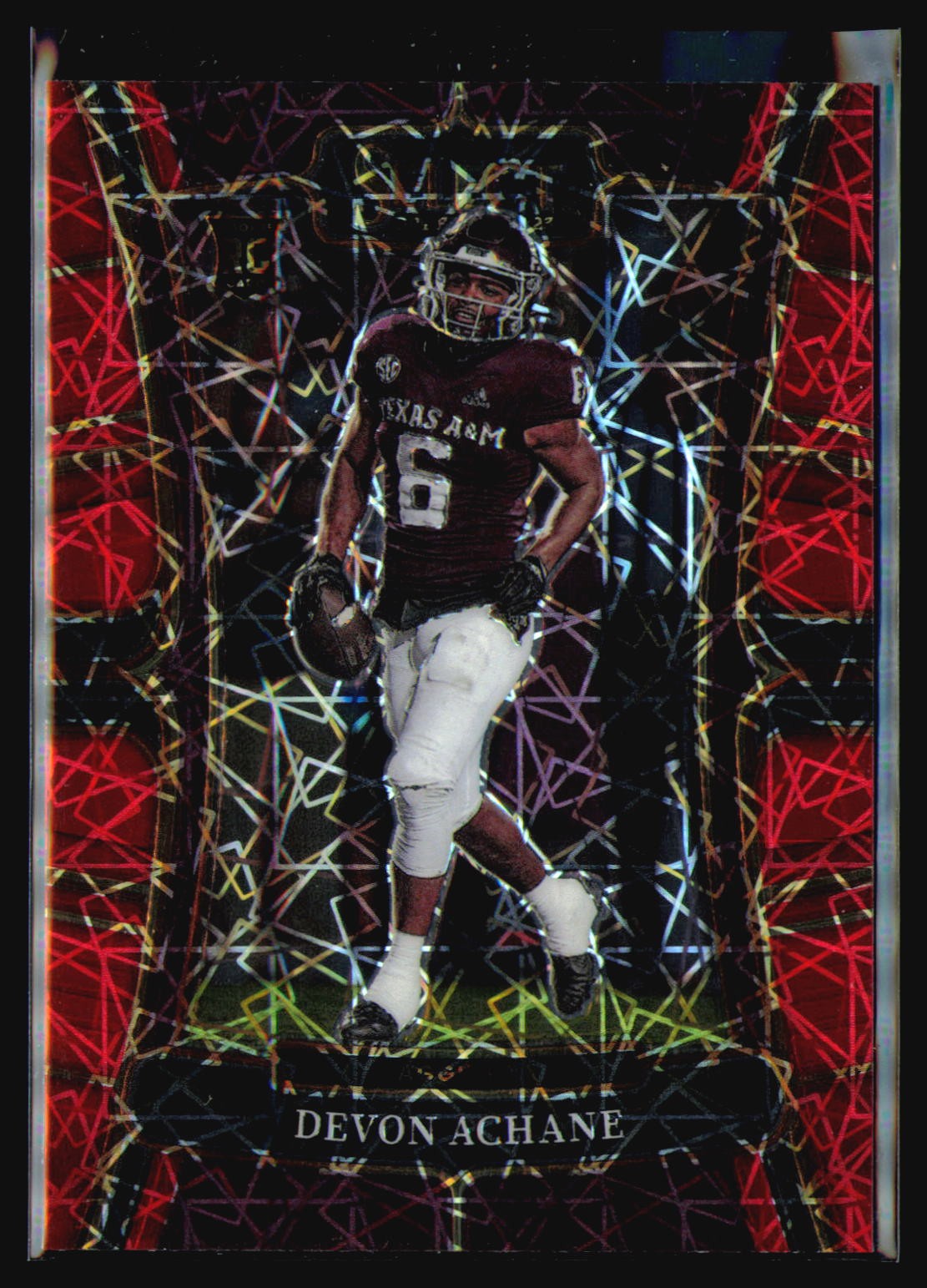 2023 Panini Select Draft Picks #20 De'Von Achane Red Lazer Prizm Texas A&M