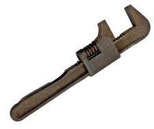 Vintage Old Auto Adjustable Jaw Monkey Wrench Dark Patina 11 Moves Stiff Vintage Old Auto Adjustable Jaw Monkey Wrench Dark Patina 11 Moves Stiff