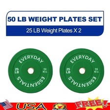 Olympic Bumper Plates Durable Weight Plates Set Barbell Gym Training Fitness New