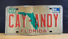 1994 Florida License Plate Vanity CAY ANDY candy