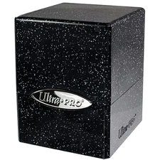 Ultra Pro - Satin Cube 100+ Card Deck Box (Glitter Black) - Protect Your Gaming