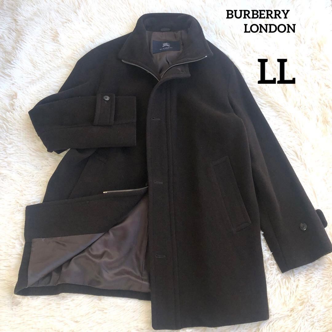 Burberry London Coat Asian fit XL US size L Dark Brown Wool Used Men's Authentic