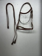 New Tough 1 Leather Brown Square Raised English Bridle And Reins #20-7556 Y-34