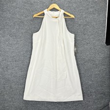 Vince Camuto Halter Dress Women 16 White Tie Bow Neck Cocktail NWT