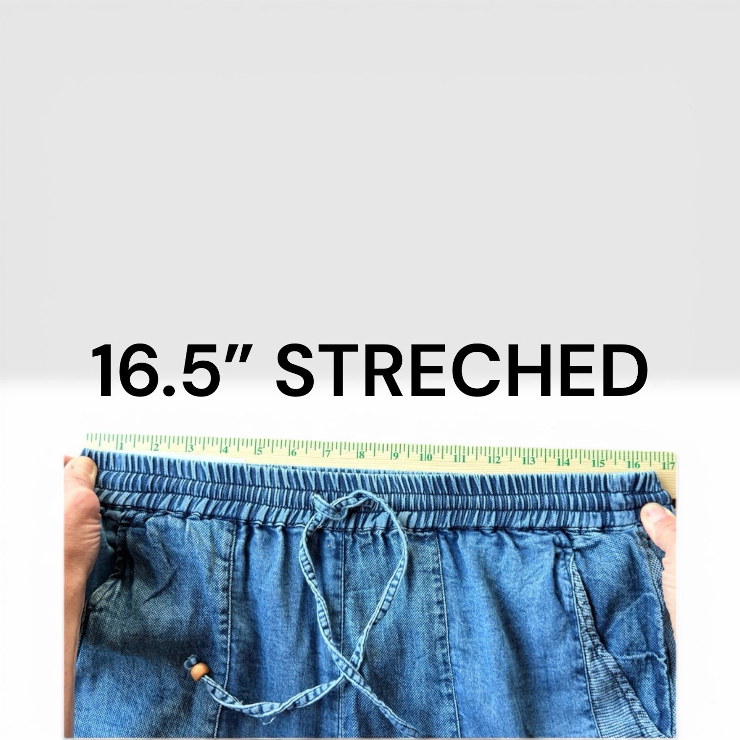Young Thread Pull On  Denim Patchwork Pant Small … - image 4