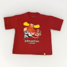 Snowcap Boys Hockey T-Shirt Edmonton Canada Moose Mascot Red Size 6X
