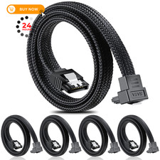 ELECTOP SATA III Cable, 6Gbps 90 Degree Right Angle HDD SDD 20 inches, Black
