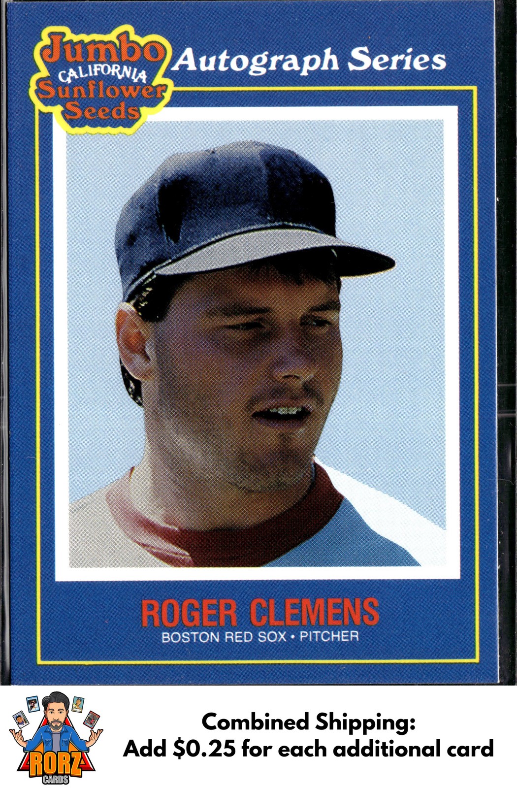 Roger Clemens 1990 Jumbo California Sunflower Seeds #18 Boston Red Sox