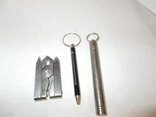 STAINLESS STEEL SWISS+TECH POCKET UTILITY TOOL + 2 TOOTHPICKS KEYCHAINS