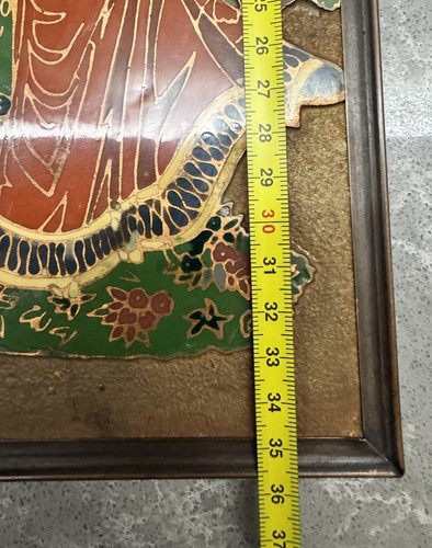Vintage USSR Mid-century Metal Enamel Wall Wooden Picture “Folk Dance Of 3“ - Picture 10 of 12
