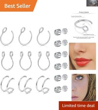 Versatile Stainless Steel Fake Nose Rings - Non-Pierced Jewelry for Everyone