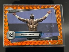 2025 Topps WWE Chrome Orange Geometric Apolo Crews 13/25 Card