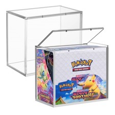 Pok mon Booster Box Acrylic Clear Display Case Fits 36-Pack w/ Magnetic Flip Lid