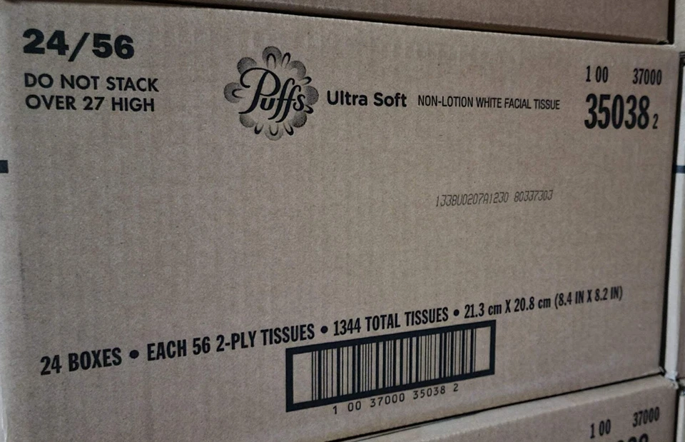 Puffs Ultra Suave 2 Capas Pañuelos Faciales Estuche de 24 Cubos Cajas 56 por caja 1344 Foto 4 de 4