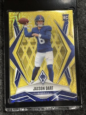 2025 Panini Phoenix #200 Jaxson Dart Yellow Mojo Prizm #/35 New York Giants