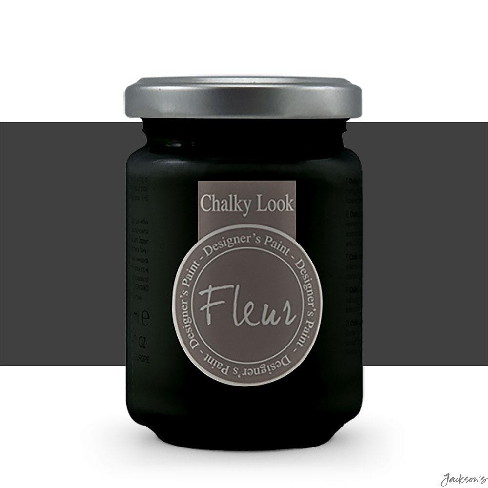 Fleur Designer's Paint Chalky Matte Mineral Paint 130ml Black For Crafts Deco...