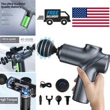 Portable Massage Gun with 4 Interchangeable Heads for Deep Muscle Relaxation