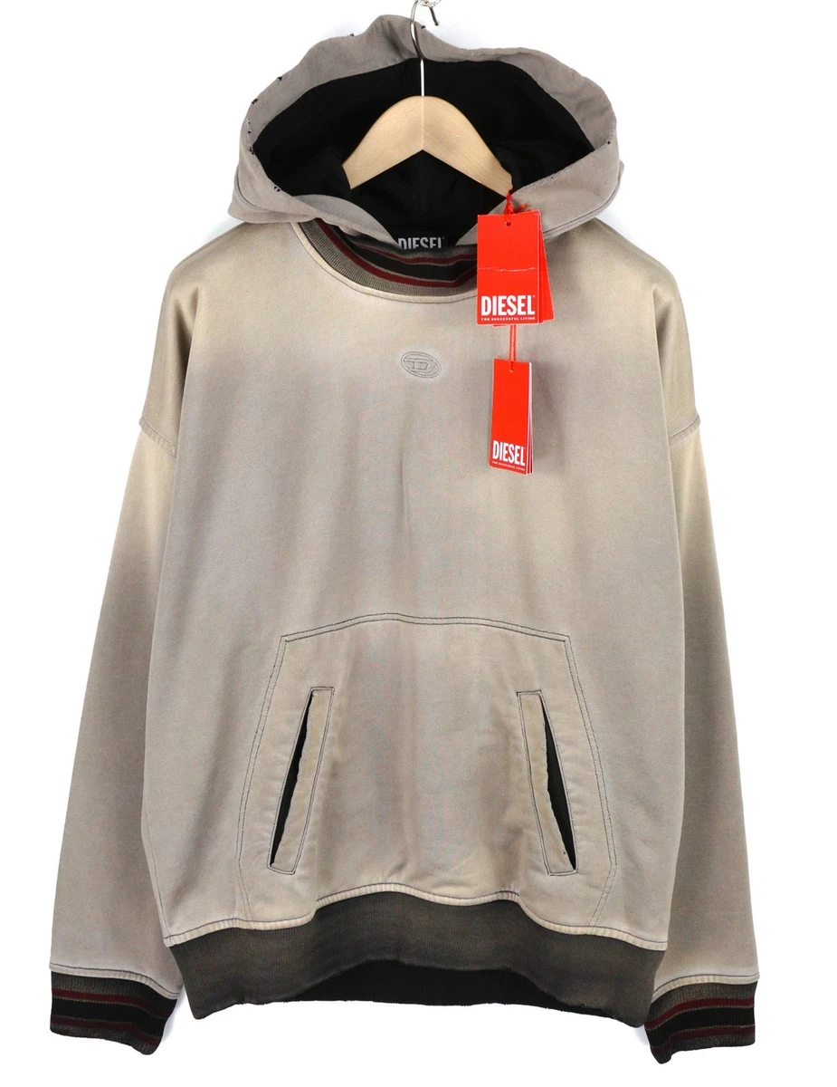 Pull à Capuche Diesel Homme - Taille L - Beige - Occasion Avec Défauts Visibles