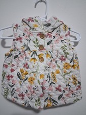 Infant Baby Girls 12 Months Carter's Floral Hooded Vest