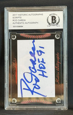 Rod Carew 2017 Historic Autographs Scripts Cut Auto BAS Cert   HOF  Twins/Angels