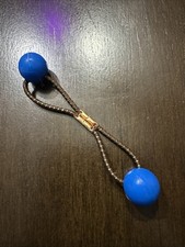 TRUE Vtg 1980's GOODY Hair Twin Bead Ponytail Holder SMALL Blue Smooth