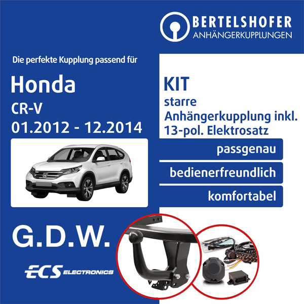 AnhäNgerkupplung Starr U.13Pol Spez E-Satz für Honda CR-V IV Typ RM 12-14 AHK-image