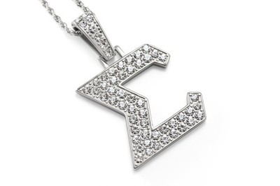 Phi Beta Sigma Letter Pendant Necklace    Stainless Steel 24'' Chain